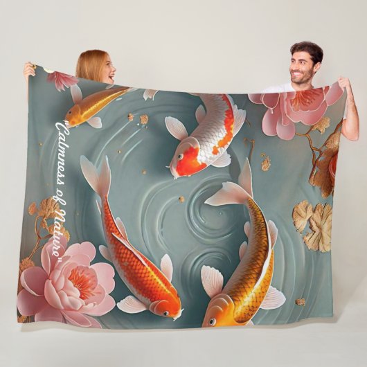 "Koi Fish Swimming Free" Fleece Deken (In situ)