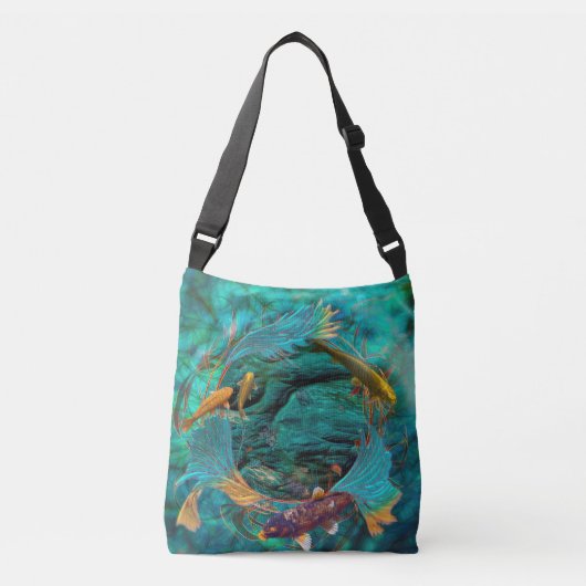 Koi Fish "SWIMMING IN PEACE" Crossbody Tas (Voorkant)