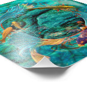 Koi Fish SWIMMING IN PEACE Foto Afdruk (Hoek)