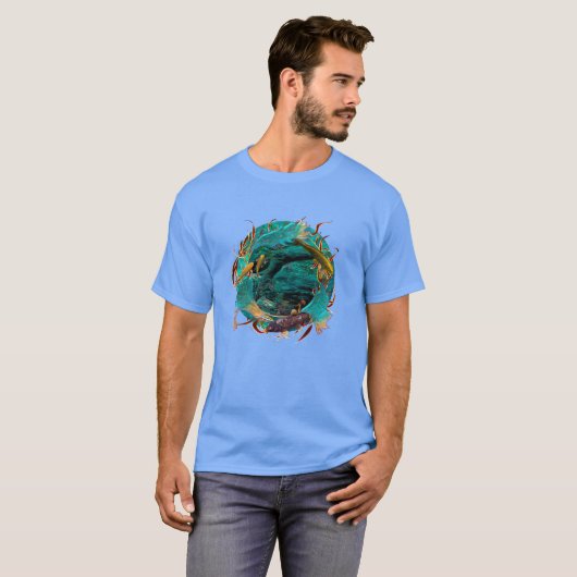 Koi Fish "SWIMMING IN PEACE" T-shirt (Voorkant volledig)