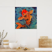 "Koi Fish" Tattoo Style Art Poster Afdrukken (Keuken)