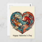 Koi Fish Valentijn Briefkaart (Voorkant / Achterkant)