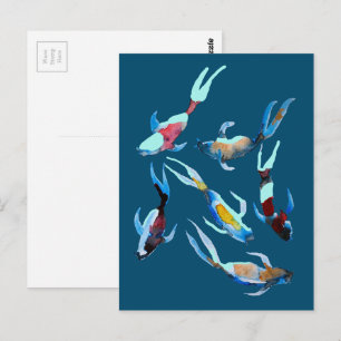 Koi Fish waterverf Briefkaart