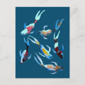 Koi Fish waterverf Briefkaart (Voorkant)