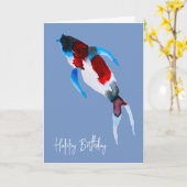 Koi fish waterverf fine art kaart (Gele Bloem)