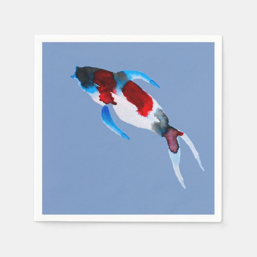 Koi fish waterverf fine art servet (Voorkant)
