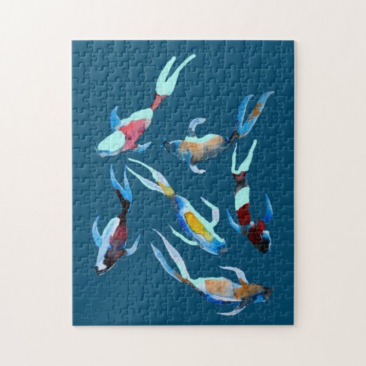 Koi Fish waterverf Legpuzzel (Verticaal)