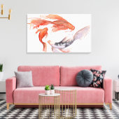 Koi Fish Waterverf schilderij Canvas Afdruk (Insitu (Woonkamer))