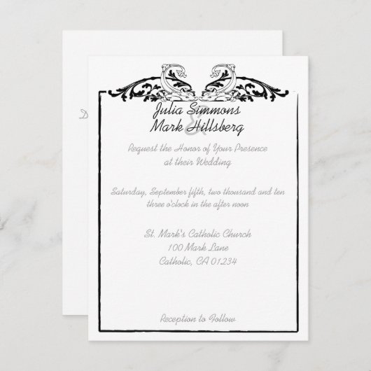 Koi Fish Wedding Invitations (Devant / Derrière)