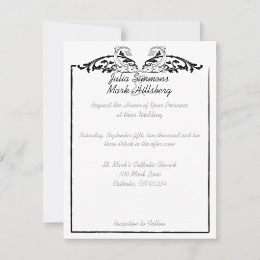 Koi Fish Wedding Invitations Kaart (Voorkant)