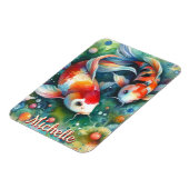 Koi Fish Whimsical Watercolor Personalized Magneet (Linkerzijde)