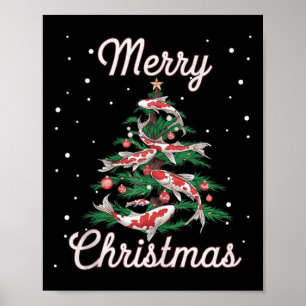 Koi Fish Xmas Tree Koi Carp Kerstboom Poster