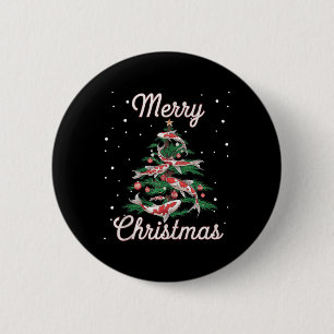 Koi Fish Xmas Tree Koi Carp Kerstboom Ronde Button 5,7 Cm