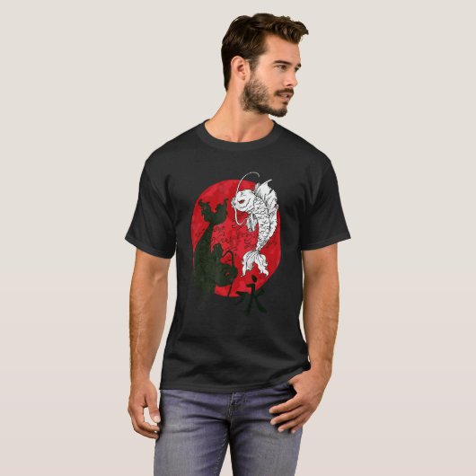 Koi Fish Yin en Yang T-shirt (Voorkant volledig)