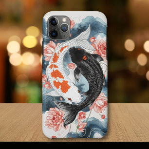 Koi Fish Yin Yang Lotus Art iPhone 11 Pro Max Hoesje