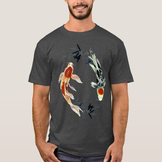 koi fish yin yang with bamboo t - shirts Premium (Voorkant)