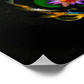 Koi Fish zwemt rond Lotus Flower in Zen Pond Poster (Hoek)