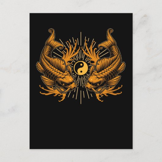 Koi Fishes Ying en Yang Japan Fish Briefkaart (Voorkant)