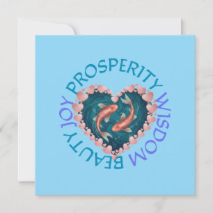 Koi goede voortgang roze en turquoise kaart