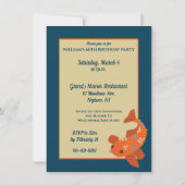 Koi Goldfish Ornamental Fish Pond Party Kaart (Achterkant)