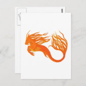 Koi Horse Oranje Fire Briefkaart (Voorkant / Achterkant)