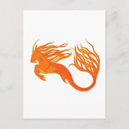 Koi Horse Oranje Fire Briefkaart (Voorkant)
