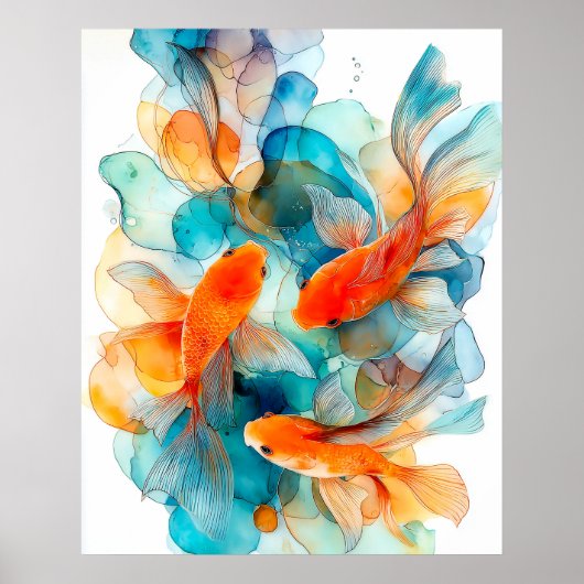 Koi in Flow Poster (Voorkant)