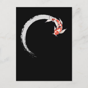 Koi Japanse Enso Circle Carp Fish Briefkaart