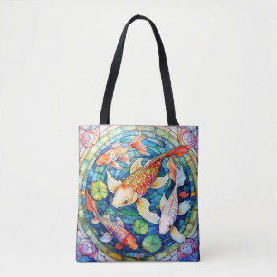 Koi Karper in Glas in Lood Draagtas