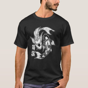 Koi Karper Vis Japan Kanji Japans Retro Esthetiek T-shirt