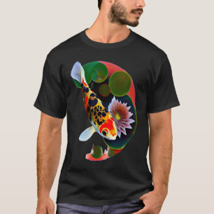 koi karper vis waterlelie bloem japanse t-shirt