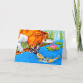 Koi Kiss Boxer Dog Illustratie Kaart (Voorkant)