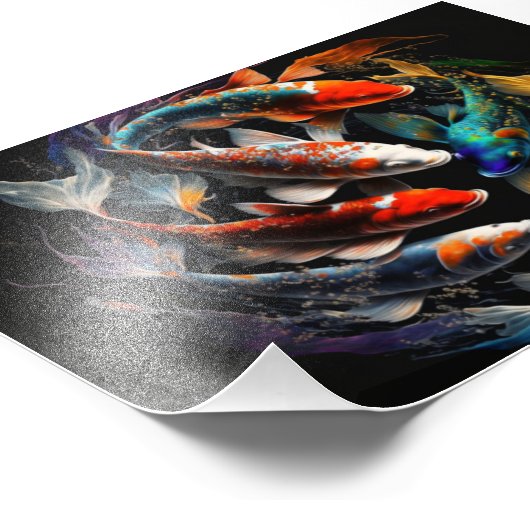 Koi, Koi Fish, Art Print, Poster (Coin)