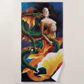 Koi Meermin en Draak Strandlaken (Voorkant)