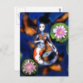 Koi Mermaid Briefkaart Print (Voorkant / Achterkant)