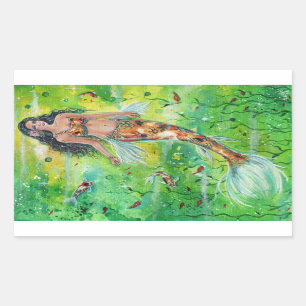 Koi mermaid Lily door Renee Lavoie Rechthoekige Sticker