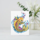 Koi met Cherry Blossom Briefkaart (Staand voorkant)