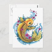 Koi met Cherry Blossom Briefkaart (Voorkant / Achterkant)