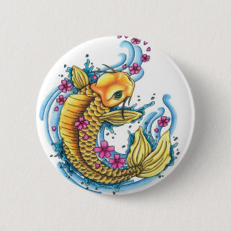 Koi met Cherry Blossom Button
