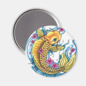 Koi met Cherry Blossoms Grote Magneet (Voorkant / Achterkant)