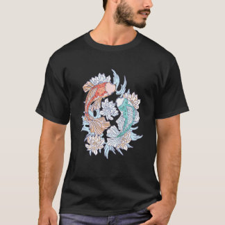 Koi met Lotus Bloem in Regenboog Kleuren Koi 1 T-shirt