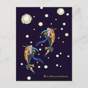 Koi met Pearl Planets Fantasy Wedding Briefkaart