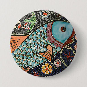Koi Mosaic Ronde Button 7,6 Cm