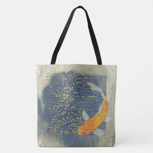Koi op Canvas tas met zonnebrandwater (Voorkant)