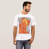 Koi op zwart en wit t-shirt (Voorkant volledig)