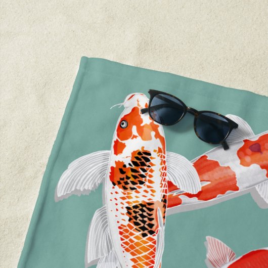 Koi poisson serviette de plage (En situation)