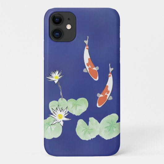Koi Pond - Blue Background iPhone Case (Achterkant)
