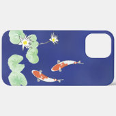Koi Pond Blue iPhone 12 Pro Max Coque (Verso / Droite)