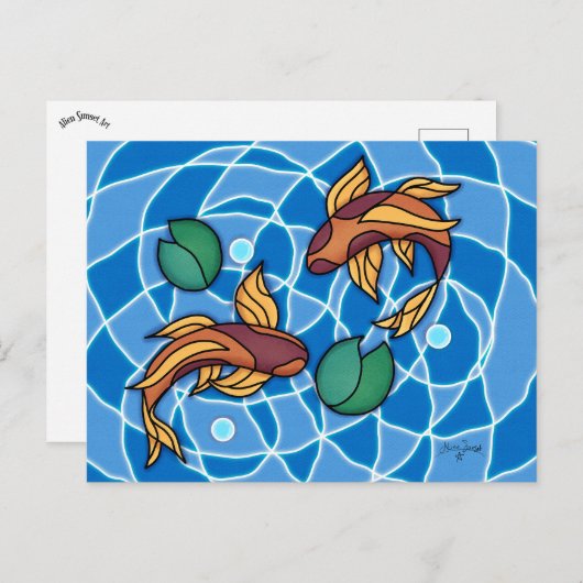 Koi Pond Briefkaart (Voorkant / Achterkant)