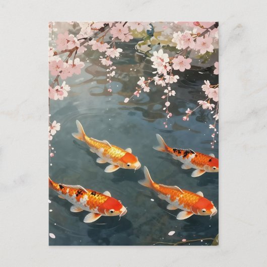 Koi Pond Cherry Blossom Serenity Briefkaart (Voorkant)